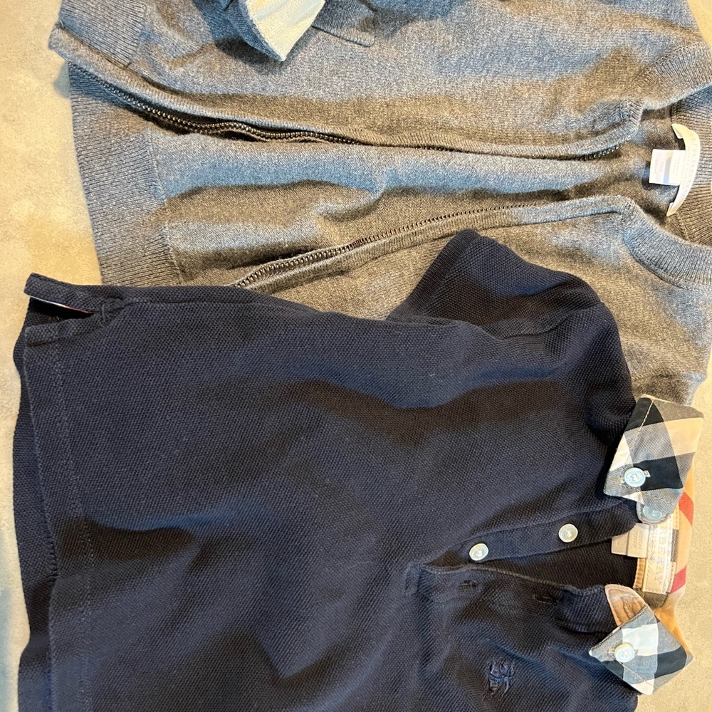 18M boys Burberry set - Polo and Cardigan